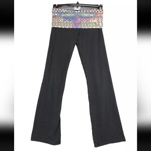 Y2K Victoria's Secret PINK VS Vintage Foldover Yoga Pants Flare Sequin Aztec S
